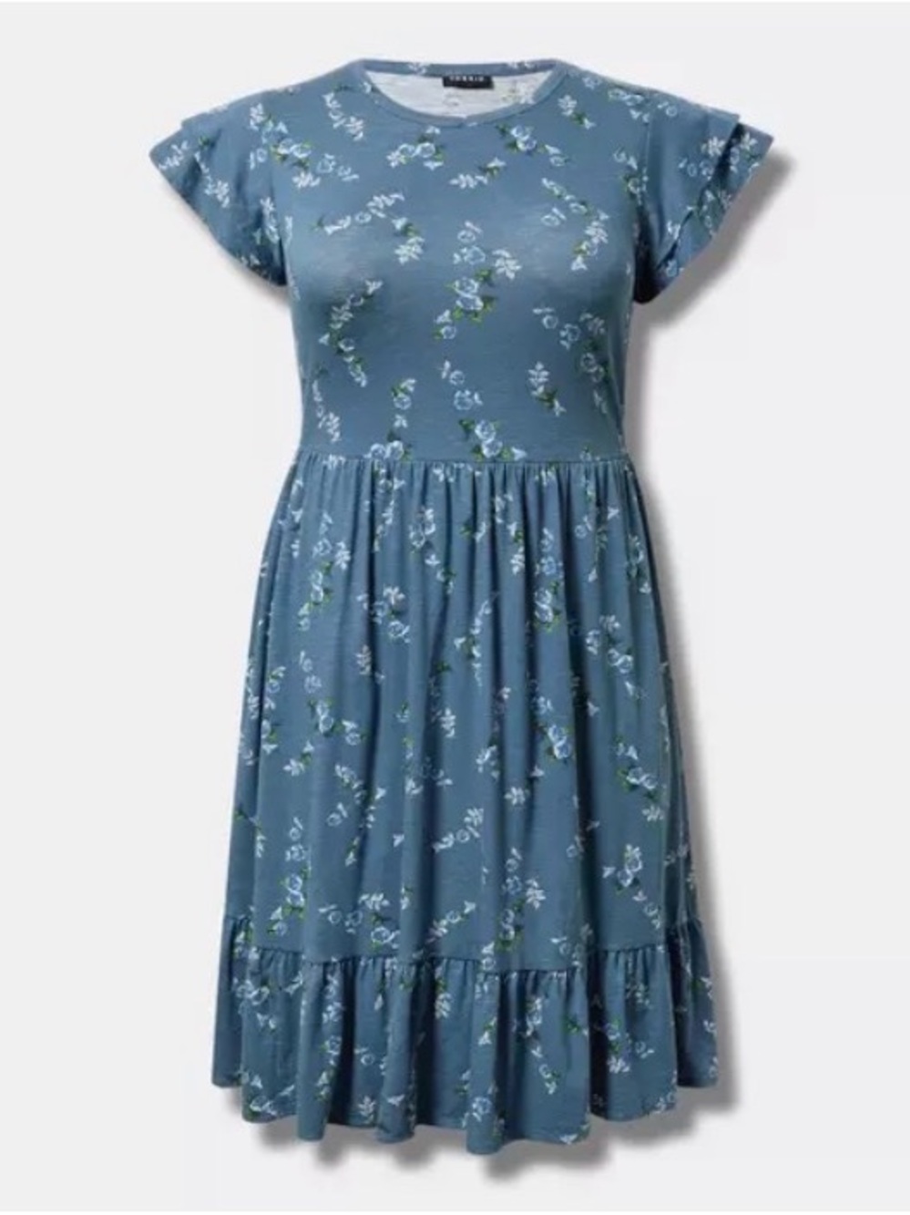 NWT Torrid Mini Double Ruffle Sleeve Mini Dress